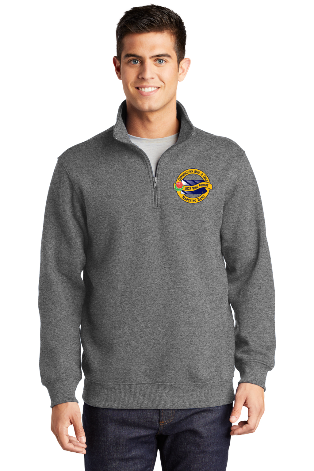 Quarter Zip Embroidered Sweatshirt